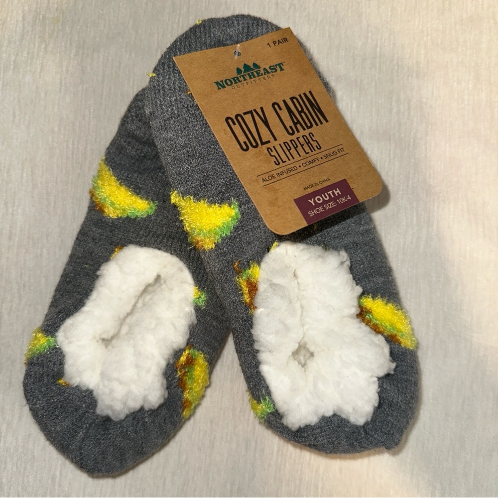 Northeast Outfitters Shoes Kids Small Grey Neo Cozy Cabin Taco Icon Slippers NWT